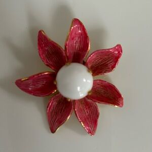 Vintage Vans Authentic Pink/Gold/White Flower Pin